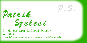 patrik szelesi business card